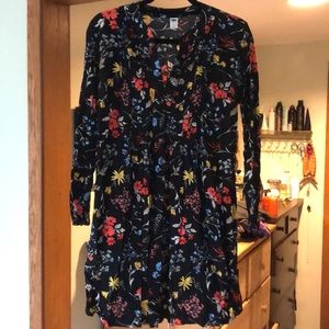 Black floral tunic dress